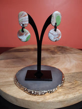 Load image into Gallery viewer, Pistachio green stud handmade earrings polymer clay earthy