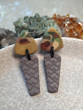 Load image into Gallery viewer, Fallen timber stud handmade earrings polymer clay earthy