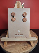 Load image into Gallery viewer, Rose beige stud handmade earrings polymer clay earthy