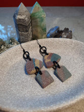 Load image into Gallery viewer, SALE River rocks dangle handmade earrings polymer clay earthy