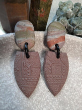 Load image into Gallery viewer, SALE Vale mist stud handmade earrings polymer clay earthy