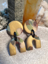 Load image into Gallery viewer, Sunny glade stud handmade earrings polymer clay earthy