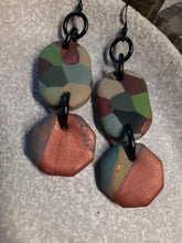 Load image into Gallery viewer, SALE Forest wood dangle handmade earrings polymer clay earthy