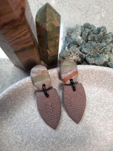Load image into Gallery viewer, SALE Vale mist stud handmade earrings polymer clay earthy