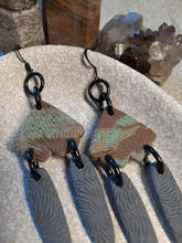 Load image into Gallery viewer, SALE Hawk wings dangle handmade earrings polymer clay earthy