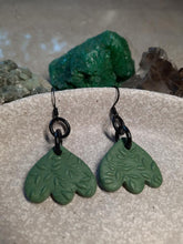Load image into Gallery viewer, Irish clover leaf dangle handmade earrings polymer clay earthy