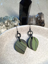 Load image into Gallery viewer, Minty fresh dangle handmade earrings polymer clay earthy