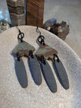Load image into Gallery viewer, SALE Hawk wings dangle handmade earrings polymer clay earthy