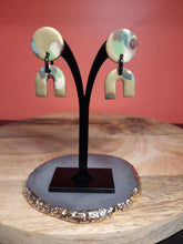 Load image into Gallery viewer, Sunny glade stud handmade earrings polymer clay earthy