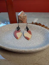 Load image into Gallery viewer, SALE Quiet moments dangle handmade earrings polymer clay earthy