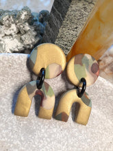 Load image into Gallery viewer, Sunny glade stud handmade earrings polymer clay earthy