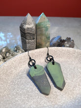 Load image into Gallery viewer, Mint crisp dangle handmade earrings polymer clay earthy