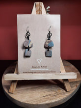 Load image into Gallery viewer, SALE River rocks dangle handmade earrings polymer clay earthy