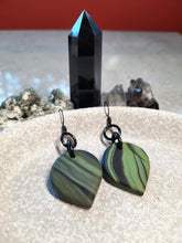 Load image into Gallery viewer, Minty fresh dangle handmade earrings polymer clay earthy
