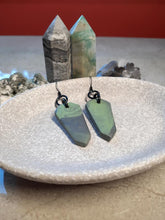 Load image into Gallery viewer, Mint crisp dangle handmade earrings polymer clay earthy