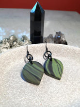 Load image into Gallery viewer, Minty fresh dangle handmade earrings polymer clay earthy