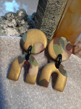 Load image into Gallery viewer, Sunny glade stud handmade earrings polymer clay earthy