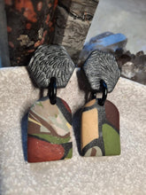 Load image into Gallery viewer, SALE Rookwood stud handmade earrings polymer clay earthy