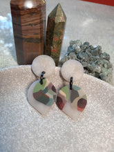 Load image into Gallery viewer, SALE Grey cashmere stud handmade earrings polymer clay earthy