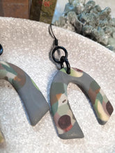 Load image into Gallery viewer, SALE Grey owl dangle handmade earrings polymer clay earthy