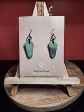 Load image into Gallery viewer, Mint crisp dangle handmade earrings polymer clay earthy