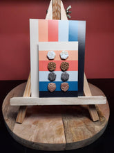 Load image into Gallery viewer, Nag champa stud set of 4 handmade earrings polymer clay earthy