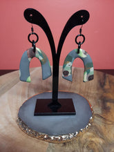 Load image into Gallery viewer, SALE Grey owl dangle handmade earrings polymer clay earthy