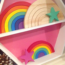 Load image into Gallery viewer, Blank raw pine wooden rainbow handmade toy
