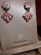 Load image into Gallery viewer, SALE Rose bud stud handmade earrings polymer clay earthy