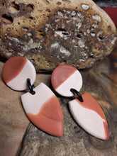 Load image into Gallery viewer, SALE Peachy stud handmade earrings polymer clay earthy