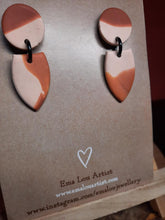 Load image into Gallery viewer, SALE Peachy stud handmade earrings polymer clay earthy