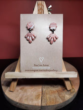 Load image into Gallery viewer, SALE Rose bud stud handmade earrings polymer clay earthy