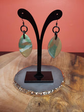 Load image into Gallery viewer, Golden treasure dangle handmade earrings polymer clay earthy