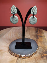 Load image into Gallery viewer, SALE Mint cream flowers stud handmade earrings polymer clay earthy