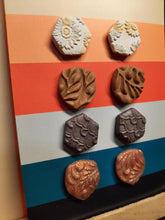 Load image into Gallery viewer, Nag champa stud set of 4 handmade earrings polymer clay earthy