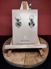 Load image into Gallery viewer, SALE Grey cashmere stud handmade earrings polymer clay earthy