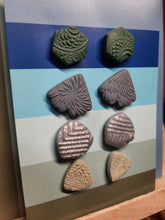 Load image into Gallery viewer, Nevada sky earthy stud set of 4 handmade earrings polymer clay earthy