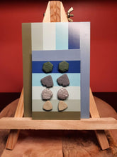 Load image into Gallery viewer, Nevada sky earthy stud set of 4 handmade earrings polymer clay earthy