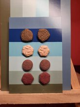 Load image into Gallery viewer, Rusty shed earthy stud set of 4 handmade earrings polymer clay earthy