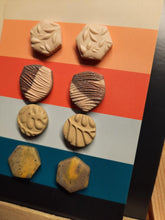 Load image into Gallery viewer, Turmeric tea stud set of 4 handmade earrings polymer clay earthy