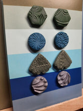 Load image into Gallery viewer, Seaweed vines earthy stud set of 4 handmade earrings polymer clay earthy