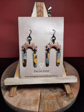 Load image into Gallery viewer, SALE Rising sun dangle handmade earrings polymer clay earthy