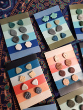 Load image into Gallery viewer, Heartland stud set of 4 handmade earrings polymer clay earthy