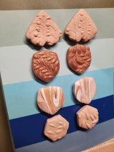 Load image into Gallery viewer, Butterscotch earthy stud set of 4 handmade earrings polymer clay earthy
