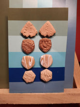 Load image into Gallery viewer, Butterscotch earthy stud set of 4 handmade earrings polymer clay earthy