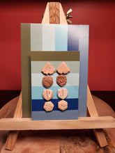 Load image into Gallery viewer, Autumn nights earthy stud set of 4 handmade earrings polymer clay earthy