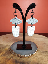 Load image into Gallery viewer, Ivory cottage dangle handmade earrings polymer clay earthy