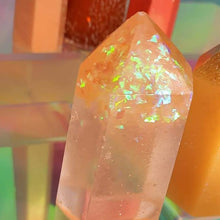Load image into Gallery viewer, Resin crystal set in Autumn amber tones