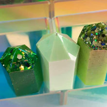 Load image into Gallery viewer, Resin crystal set in earthy green & mint tones