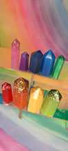Load image into Gallery viewer, Resin crystal set in bright rainbow tones